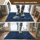 COSY HOMEER Front Door Mat Low Profile Non-Slip Doormat for Entryway, Absorbent Dirt Trapper Washable Entrance Mat, Sturdy Polyester Doormats (60"x36", Blue)