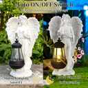 Solar Angel Garden Statue Sculpture, Angel Figurine Solar Lantern Outdoor Decor Lawn Yard Patio Garden Art Ornament Housewarming Christmas Gifts