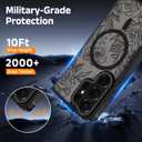 for Samsung Galaxy S25 Ultra Case, Black Floral Flower Pattern Print Case [Compatible with MagSafe] [Translucent Matte] Cute Slim Shockproof Protective Women Girls Phone Case 6.9", Floral Flower