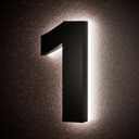 LLtronation 6 Inch Backlit House Numbers for Outside, Stainless Steel, LED Illuminated Home Address Number, Modern Lighted Address Signs for Houses, Restaurant, Waterproof (6IN-1-Black)