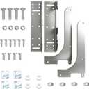 6-Way Adjustable Door Mount Kit, Heavy Duty Cabinet Brackets Compatible with Rev-A-Shelf 5WB1, 5WB2 & 5CW2 Pull-Out Trash Cans & Organizers, Silver