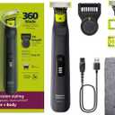 Philips Norelco OneBlade Pro 360 Face + Body, Electric Shaver, Beard Trimmer and Body Groomer, with 360 Blade Technology, 14-Length Precision Comb, Body Kit, Soft Pouch, Model QP6542/70 (Black/Lime Green)
