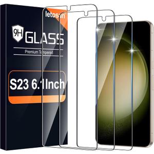 3 Pack for Samsung Galaxy S23 Screen Protector, 9H Tempered Glass, Ultrasonic Fingerprint Compatible, HD Clear Case Friendly for Samsung S23 Glass Screen Protector 5G (s23 6.1-inch)