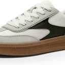 Vilanva Women's Fashion Sneakers Casual Tennis Shoes with Genuine Suede Classic Retro Gum Sole Walking Trendy Footwear (8, White Multi)