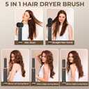 5 in 1 Blow Dryer Brush, Negative Ion Hair Dryer Brush Set Upgrade Hot Air Brush Air Styler Curling Wrap Air Curler, Curling Iron Hair Styling Tools As A Gift for Straight/Curl/Drying/Smoothing