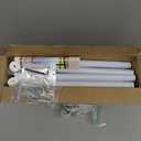 White Steel Corner Curtain Rod, 30-136 Inch, Adjustable, Wall Mounted, Glossy Smooth Finish