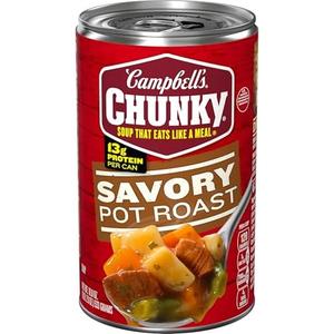 Campbell’s Chunky Soup, Savory Pot Roast Soup, 18.8 oz Can, 4pack, Best Before Date 04/02/2027