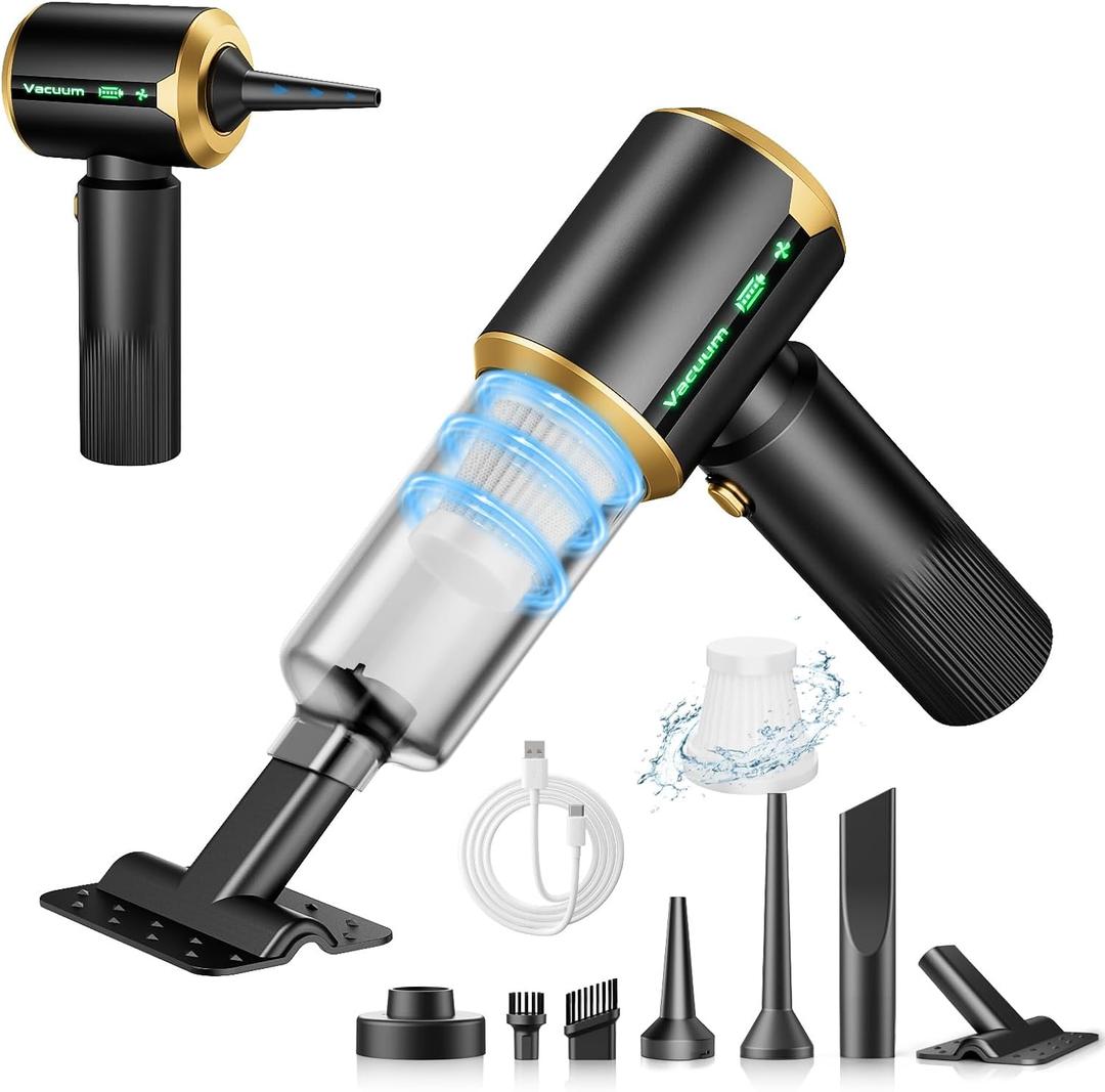 JIXINMIYUE Car Handheld Vacuum Cordless with UltraStrong Suction, Brushless Motor & HEPA Filter  Lightweight Design for Drivers  Charcoal