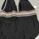 AI'MAGE One Piece Swimsuit Women Tummy Control Slimming Modest Bathing Suits Color Block Adjustable Straps Swim Suits 2025 (Small, Black)