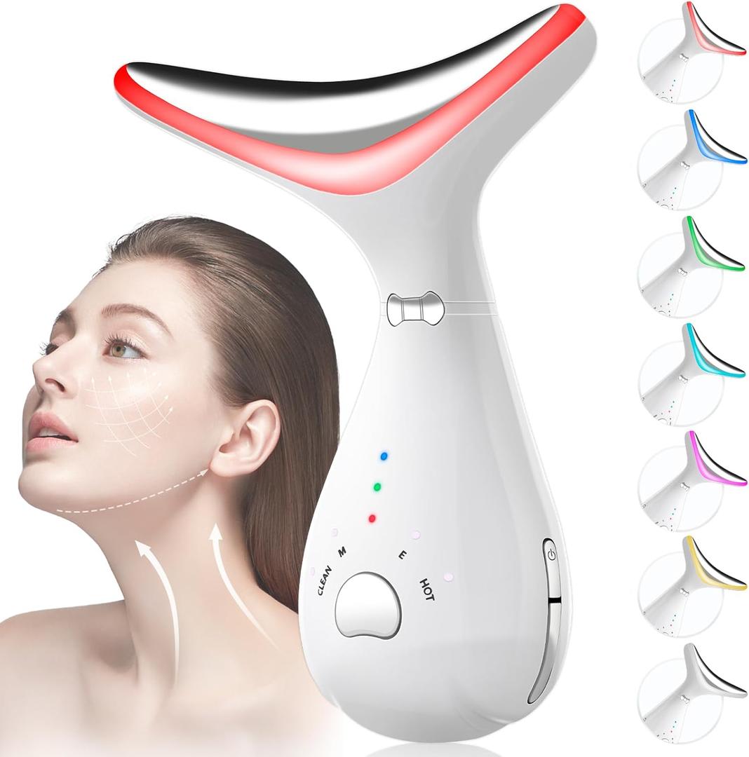 Facial Massager for Face and Neck - Portable Beauty Device with 7 Color, Wow Gift for Men and Women, Mother's Day, Father's Day, Valentine's Day, Christmas