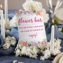 2 x Flower Bar Table Sign 5x7 Inch, Wedding Flowers Small Wooden Stand, Bridal Shower Table Sign, Flower Bar Desk Decor