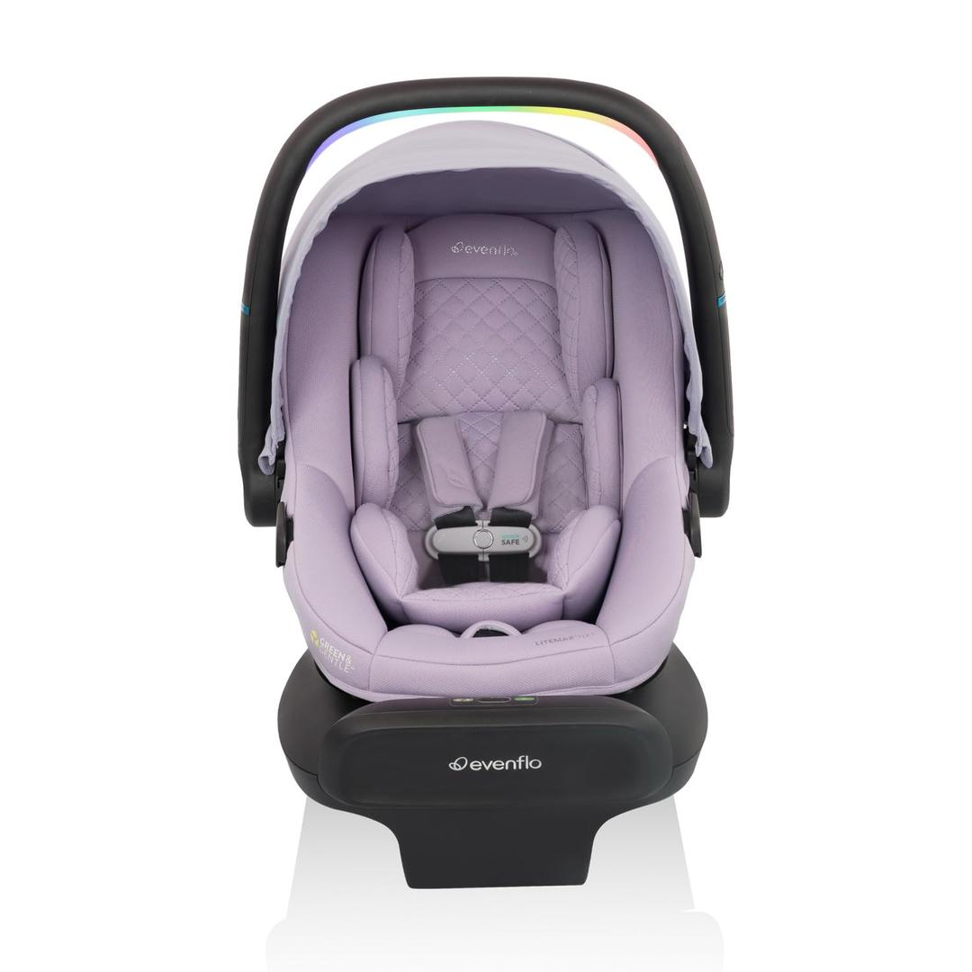 Evenflo LiteMax NXT Rear-Facing Lightweight Preemie and Infant Car Seat 3-30lbs with SensorySoothe. Easy Install with Base (Agate), Manufacture Date: 03.16.2026