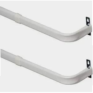 Yafa Home Fashion Heavy Duty Single Standard Adjustable Curtain Rod Hardware Included (White, 66" - 120" [2PCS])