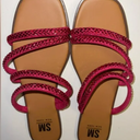 SM New York Hot Pink Strappy Sandals Size 11 Woman’s slip Ons