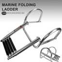 4 Step Pontoon Boat Ladder, Pontoon Ladders for Pontoon Boats,Stainless Steel Rear Entry Inboard Ladders Over Platform