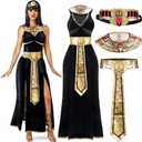 Spooktacular Creations Women Black Cleopatra Dress Costume Set with Cleopatra Accessories for Halloween Costume (Black, S)