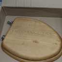 Mayfair Natural Oak Veneer Toilet Seat with Chrome Hinges, Elongated, Wood