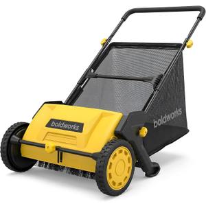 Push Lawn Sweeper 21" Walk Behind Leaf Collector for Lawn and Yard with 103L Hopper Bag Adjustable Height Grass & Leaf Picker for Lawn Cleanup