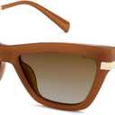 SOJOS Retro Polarized Cat Eye Sunglasses Womens Vintage Shades Trendy Stylish Sunnies SJ2361A (Brown / Gradient Brown)