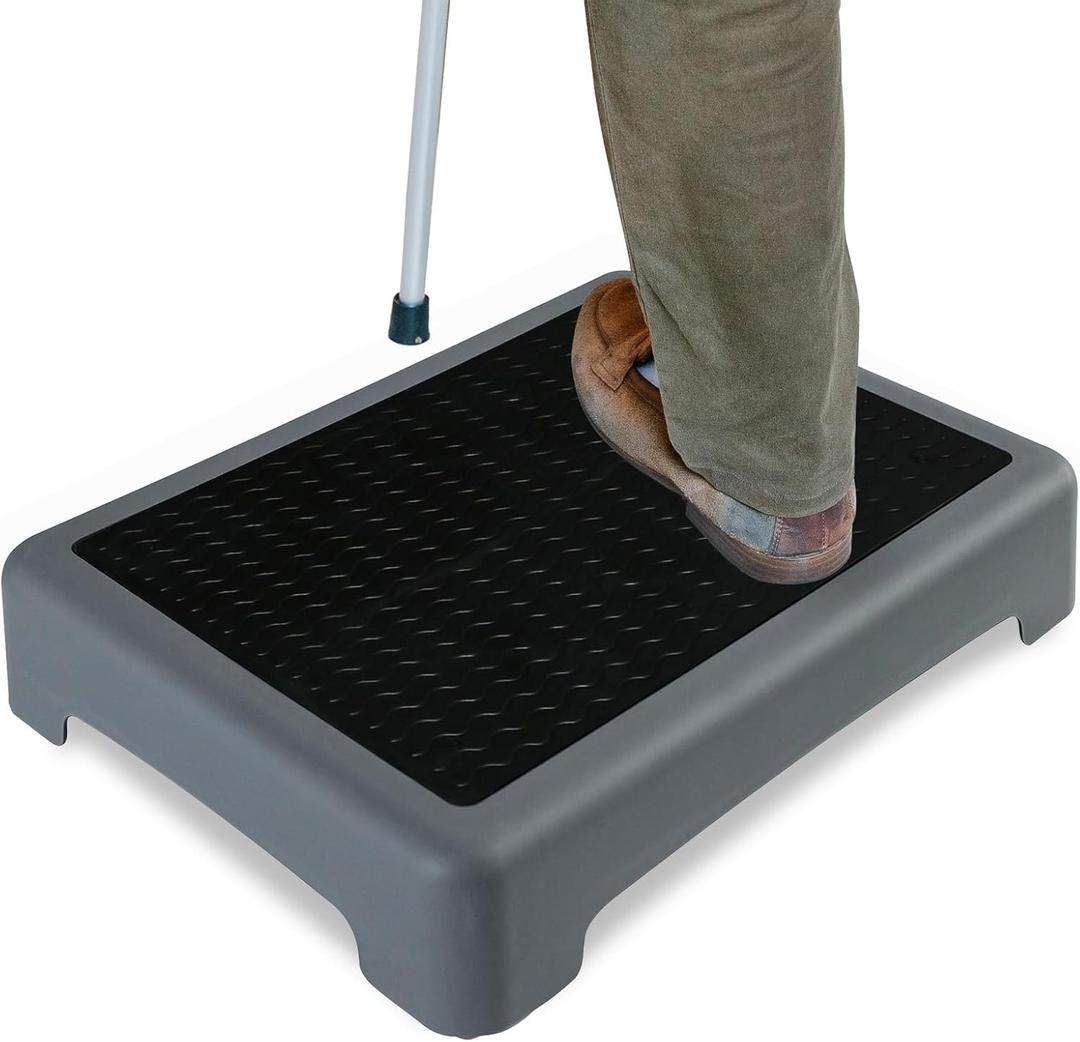 Step Stool,Mobility Step Stool for Adults,Non-Slip Step Platform for Seniors Indoor and Outdoor,Portable Step Riser,Safety Step Stairs for Car,Bedside,Shower(Black)