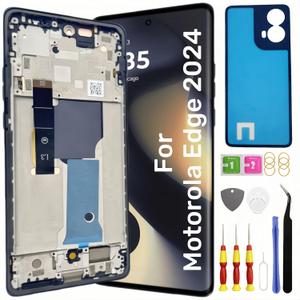 OEM Original for Motorola Moto Edge 2024 Screen Replacement for Moto Edge 2024 LCD Screen Touch Digitizer Display Pantalla with Tool kit XT2405V (with Frame)