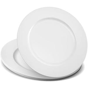 ELEGANT DISPOSABLES 13'' Party Chargers Large Plates & Platters Great for Elegant Party's Weddings Tableware Great for Serving dish White Pack of 12