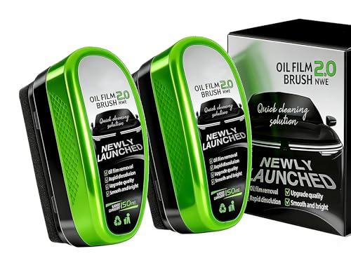 XUEVORIY Automotive Oil Film Cleaning Brush, Car Glass Oil Film Cleaner Brush, Repellent Film for car Windows, Improves Clarity and Visibility,Universal Clear Windshield Cleaner Wipe Board (2 Pcs)