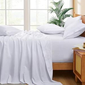 King Size 100% Egyptian Cotton Flat Bed Sheet, Easy to Wash 800 Thread Count King Size 1Pc Flat Sheets - 102 Inches x 108 Inches - White