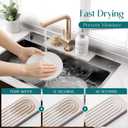 Eormoe Kitchen Sink Faucet Mat - 15.7in Diatomite Sink Protectors for Kitchen Sink, Stone Sink Splash Guard for Kitchen Counter Sink Accessories (Light Grey, 15.7'' x 3.9'')