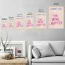 Ripiyome Pink Vintage Library Wall Art One More Chapter Quote Book Poster Trendy Bookish Decor Posters Retro Library Canvas Print for book lover Reading Nook Bedroom Wall Decor 12x16inch Unframed