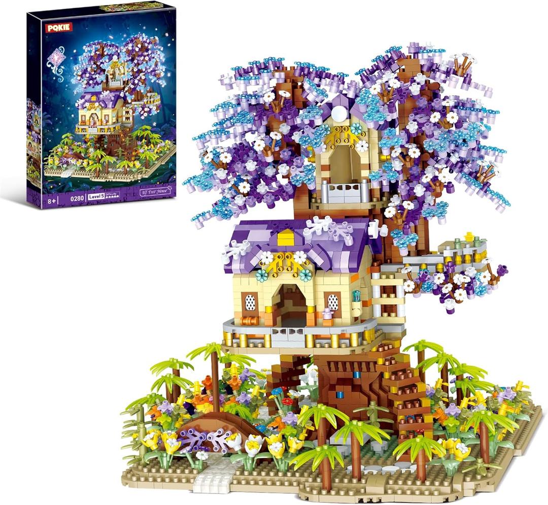 Tree House Building Set,3049 Pcs Friendship TreeHouse Street View Building Kit,STEM Creative Forest House Micro Blocks Toys,Forest Style Model Kit,Christmas Birthday Gifts for Adults,Girls 8-14+
