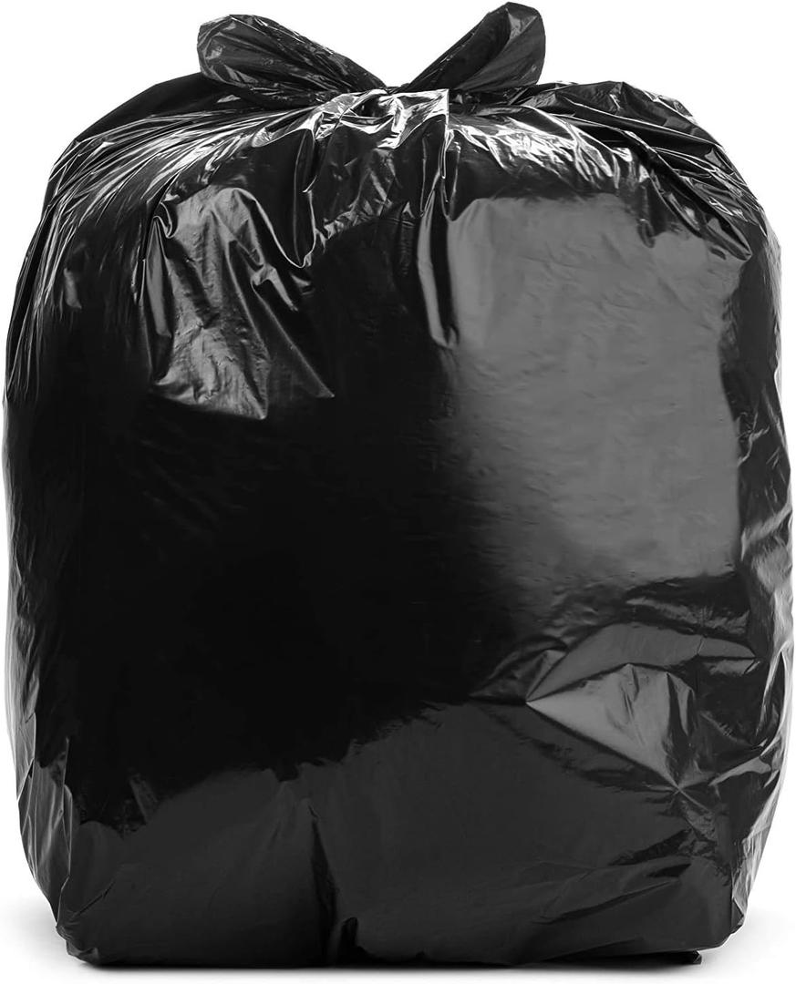 Aluf Plastics T-Tough Roll Pack Low Density Repro Blend Star Seal Coreless Rolls Bag, 56 Gallon Capacity, 47" Length x 43" Width, XXH Strength, Black (Pack of 100)