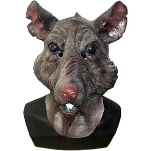 Rat Splinter Mask Scar Rat Head Latex Animal Mask - Full Head Monster Mouse Novelty Halloween Costume
