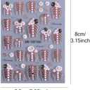 3 x 2 Sheets 5D Embossed Skull & Bone Nail Decals for Nail Art Self-Adhesive Halloween Nail Stickers Pink Hand Bone Rose Flower Nail Art Stickers Scary Gold Bones Design Decals for Women Nail Accessories (W1)