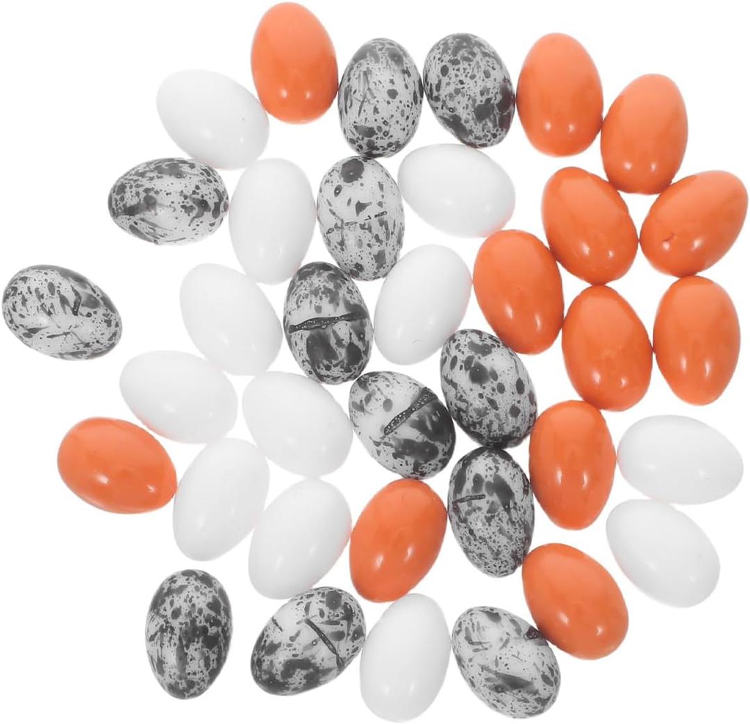 2 x 36Pcs Miniature Fake Eggs 1/12 Scale Dollhouse Eggs Models 3 Colors for Easter, Painting, Decorating, Crafting, Fake Food, and Nest Box Training