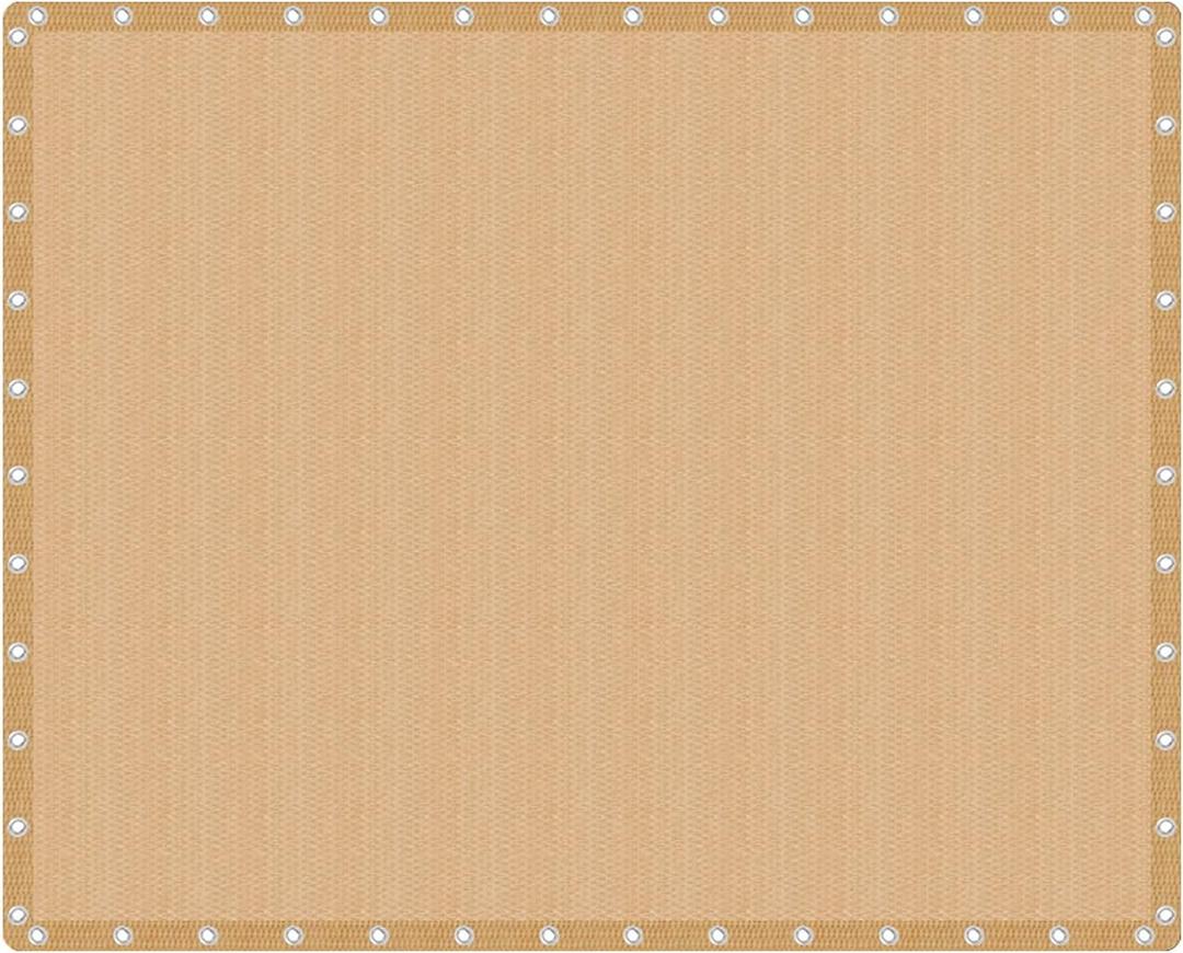VICLLAX 90% Shade Fabric Sun Shade Cloth with Reinforced Grommets, Outdoor Sun Screen Fabric for Outdoor Patio Garden Pergola Cover Canopy 16x20 FT, Wheat