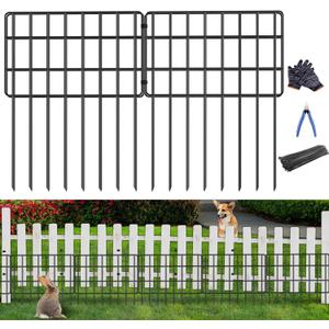 25 Panels 4-Wire Reinforced Animal Barrier for Bottom of Fences - 27ft x 17in (30% Higher Than 13 in) Under Fence Dog Barrier, Bottom of Fences Gap Barrier, Rustproof Metal Fence Border for Outdoor