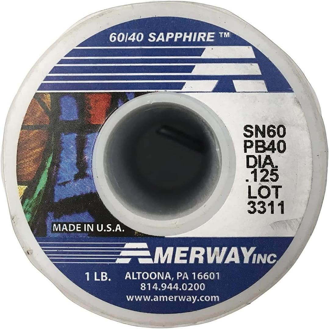 Amerway 60/40 Solder Stained Glass Supplies (1LB) with 2 Chemical Brushes
