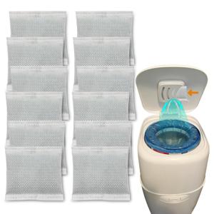 12 Pack Diaper Pail Carbon Filters for Playtex Diaper Genie Complete and Expressions Pail, Charcoal Odor Absorbing Bags for Diaper Genie Diaper Pails with Built-in Odor Controlling Compartment