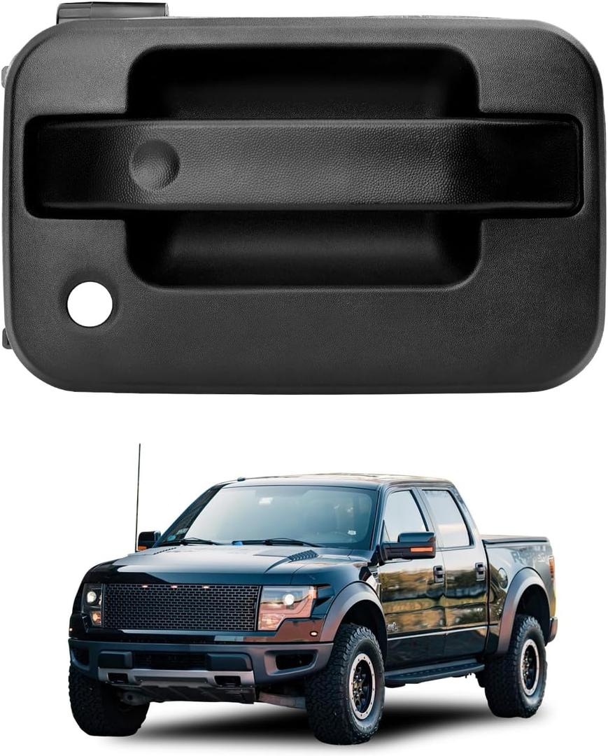 Gledewen Front Right Door Handle, Compatible with 2004-2014 Ford F-150 Lobo, 2006-2008 Lincoln Mark LT, Exterior Front Passenger with Key Hole, Replace# FO1311131, 5L3Z1522404BAA, Outside Door Handle