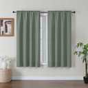 Gwine Sage Green Curtains for Living Room 54 inches Long 2 Panels, Light Filtering Faux Linen Textured Rod Pocket Curtains, Window Treatments Farmhouse Curtain for Bedroom, Each 40" Wx54 L, 2PCS