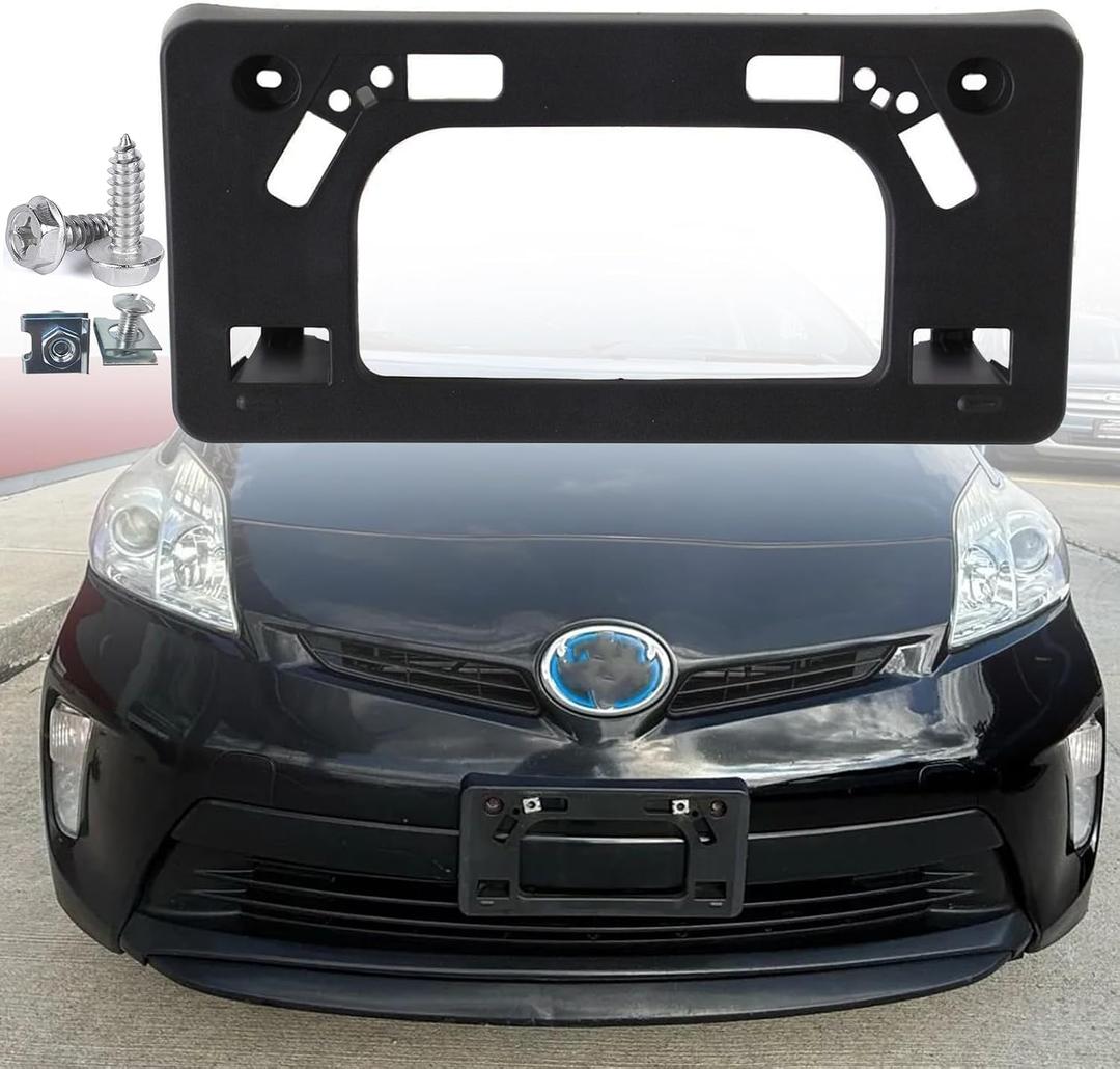 FASTCHE Front License Plate Frame Compatible with 2012 2013 2014 2015 Toyota Prius/Prius Plug-in Front Bumper License Plate Holder Mounting Bracket Replace # 5211447130 TO1068120