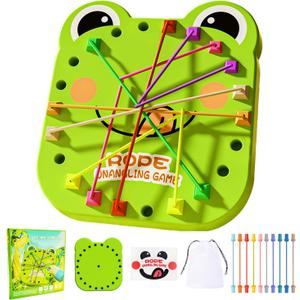 Frog Brainy Knots Game,Rope Untangling Puzzle Game,Educational Strategy Board Game for Kids & Adults, Family Travel Party Toys, Gifts for All Ages
