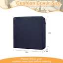 Patio Cushion Covers Only 22x20x4 inch 4 Pack Waterproof Outdoor Cushion Covers Outdoor Seat Cushion Slipcover with Zipper (Navy Blue)