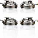 Stainless Steel Mason Jar Lids with Rubber Gasket and Handle,Mason Jar Lids for Wide Mouth,Bottle Cover for Cold Brew Grain Screw Cans Caps (Jars Not Included) (4)