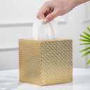 Gold Tissue Box Cover,Tissue Box Cover Square,Black Tissue Box Holders,Tissue Holder for Bathroom Accessories,Bathroom Tissue Holders