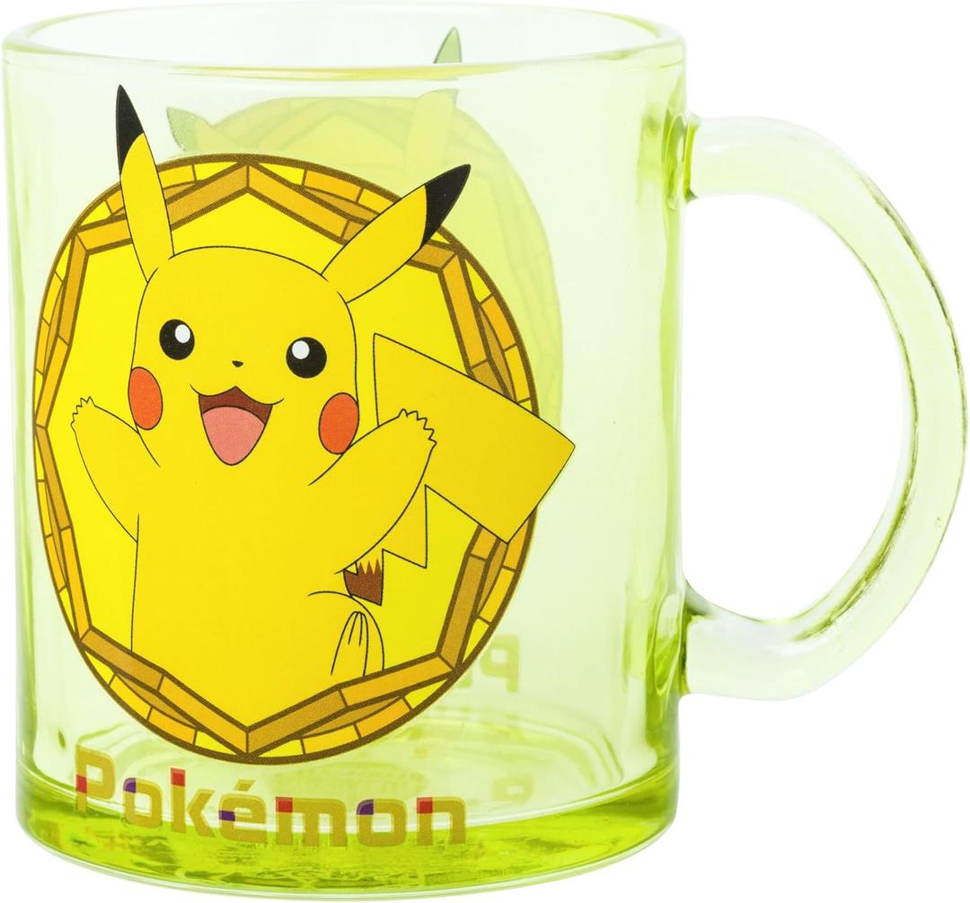 Silver Buffalo Pokmon Stained Glass Coffee Mug Featuring Pikachu, 17.5 Ounces
