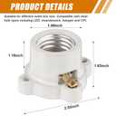 4 Pcs Porcelain Lamp Holder Socket E26/E27 Medium Keyless Threaded Socket with Two Hole Flanged Mounting 660W 250V Medium Base Lampholder Cleat Sockets for Indoor Garage Closet Lighting