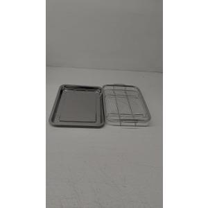Air Fryer Basket and Tray for Oven, 15.5'' x 12.5'' Stainless Steel Crisper Tray and Basket for Convection Oven, Baking Pan Perfect for the Grill, Dishwasher Safe,Medium Size
