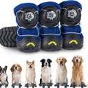 paatata Dog Shoes for Large Small Medium Dogs Knob Breathable Dog Boots & Paw Protectors NonSlip Dog Shoes for Hot Pavement,Rain,Snowy Day Indoor Outdoor 4pcs (Blue, 7)
